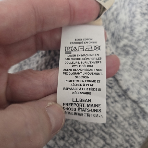L.L. Bean Open Front Cardigan 100% Cotton Grey Warm Cozy Comfy Womens Sz Large - Picture 10 of 10